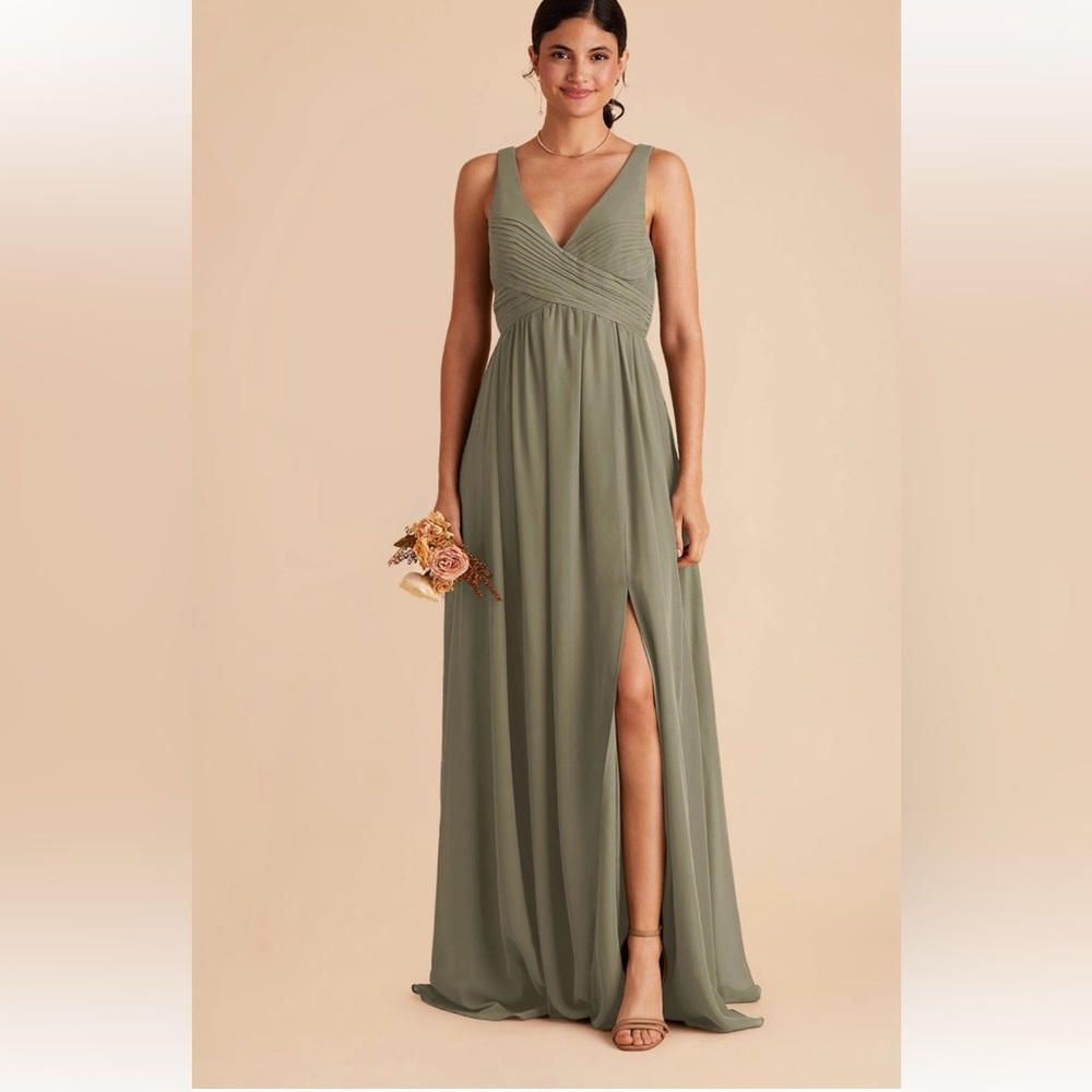 Birdy Grey chiffon bridesmaid dress, L, Moss green
